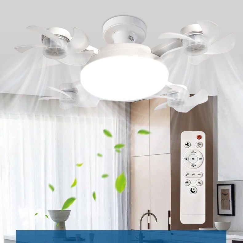 Drone Fan Light – Plafonnier LED avec Ventilateur Rétractable 4 Pales
